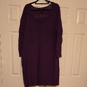 Elegant Purple Knit Dress